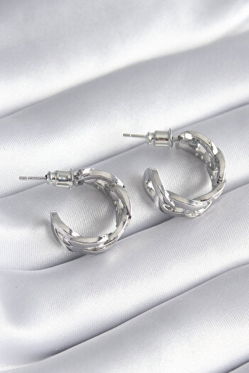 SeyCey.co Brass Silver Color Zircon Stone Chain Model Women's Earrings