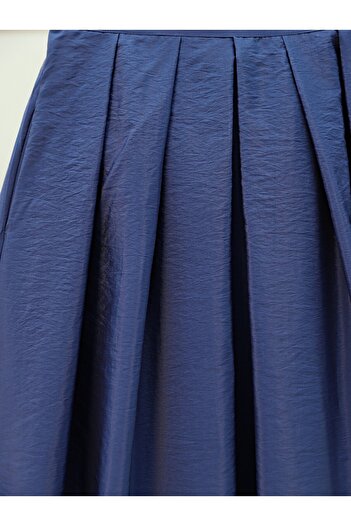 Modamorfo Pleated Parachute Skirt with Elastic Waist - Parliament