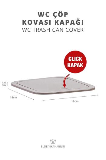 Okyanus Home Mink Square Spare Trash Can Lid