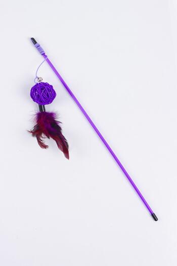 GOBYPET Furry Cat Fishing Rod, Purple Bulk Cat Play Fishing Rod