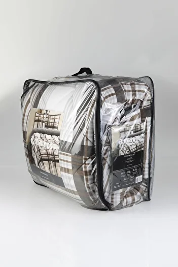 Merinos Single Comforter Quilt Set - Dark Wera Gray Brown, 160X240