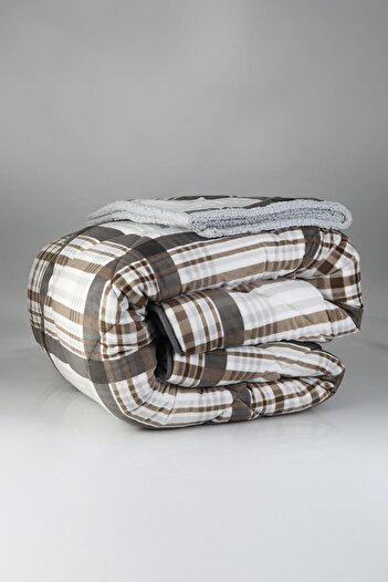 Merinos Single Comforter Quilt Set - Dark Wera Gray Brown, 160X240