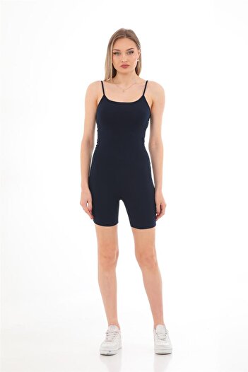 penyebizden Women's Body Rope Strap Shorts Jumpsuit-Navy Blue