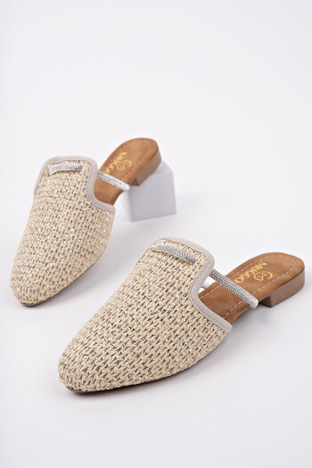 MUGGO Zi̇nta Closed Front Women's Daily Straw Slippers