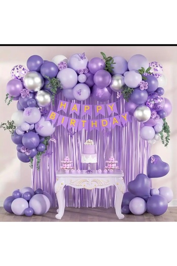 ALYA PARTİ Mor Balon Zincirli Doğum Günü Konsepti