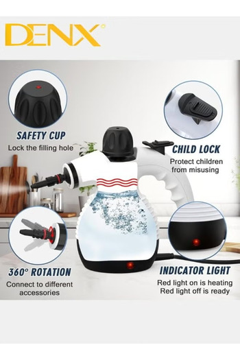 Denx Portable Mini Steam Cleaner for Home Kitchen Multifunction  with 9pcs Accessories