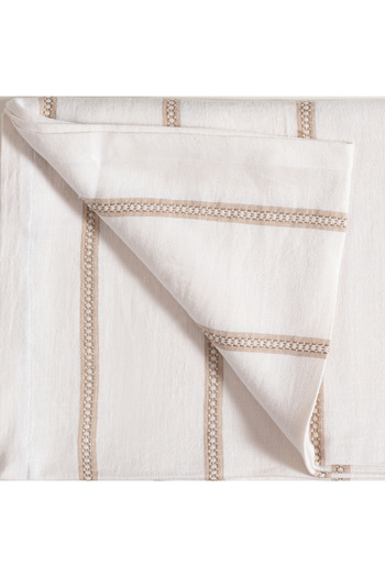 Zsa Zsa Zsu Nilüfer Yarn Dyed Cotton Linen Cotton Linen Table Cloth 160X240 cm Ecru