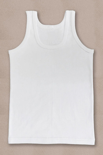 CUBBUX Boy's Cotton 1St Quality White Undershirt 6 Pieces