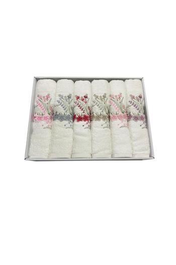 Nurpak Papatya Bambu 3D вишивка 6 рушників для рук 50X90 185