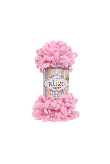 Alize Puffy Hand Knitting Yarn - 185 Ροζ - 100 Γρ. 9 Μ. Πλεκτό νήμα με δάχτυλα