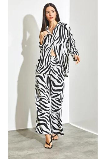 Pelin Zebra Patterned Double Set