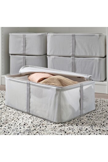 erorex Storage case, fabric striped/white/grey, 34x51x19 cm
