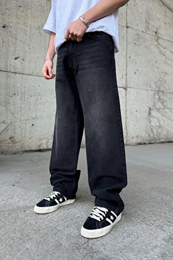 Flaw Wear Çizgili Super Siyah Baggy Jean