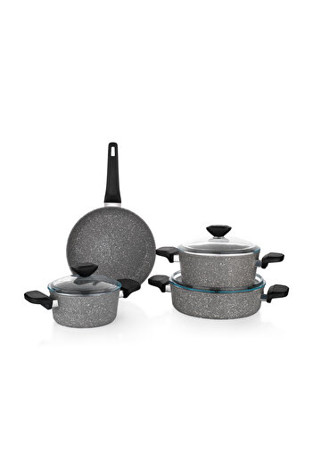 Schafer Etna Fireproof Non-Stick Cookware Set 7 Pieces-Gray