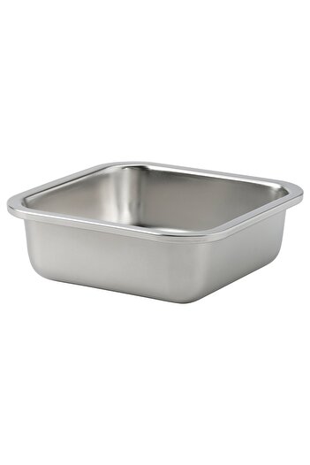 erorex Food container, square/stainless steel, 600 ml