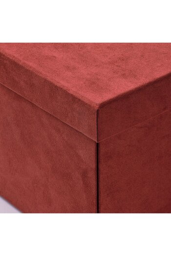 erorex Storage box with lid, velvet brown-red, 18x25x15 cm