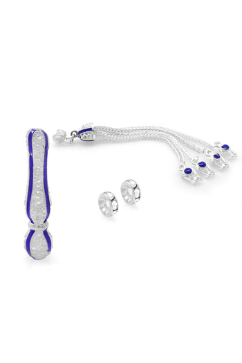 Tesbihane Alpaca Tassel Blue Enamel Set