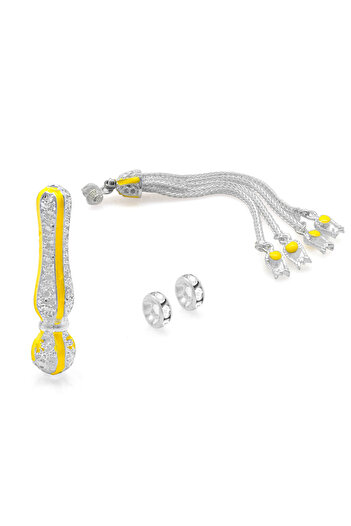 Tesbihane Alpaca Tassel Yellow Enamel Set
