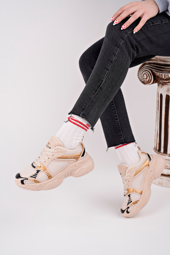 pasyone Beige Women's Sneaker Casual Shoes