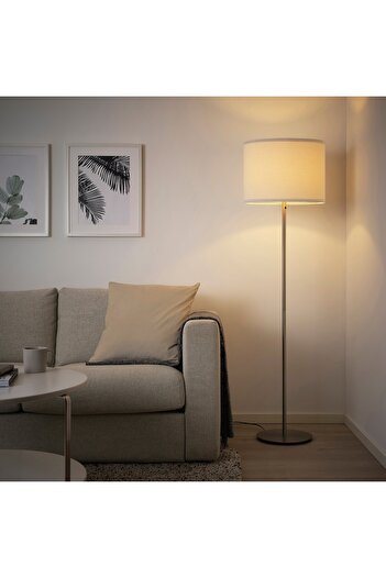 erorex Floor lamp, white/nickel-plated