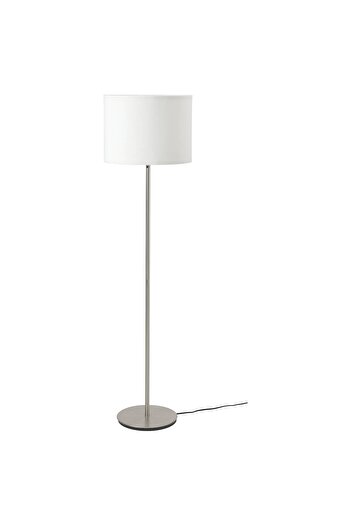 erorex Floor lamp, white/nickel-plated