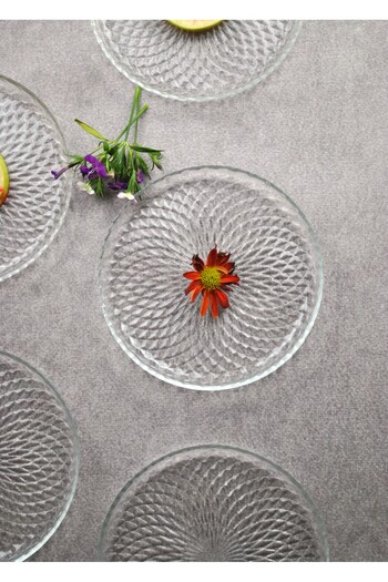 Qualitev Glass Mini Dessert Pastry Plate 16 cm Presentation Plate