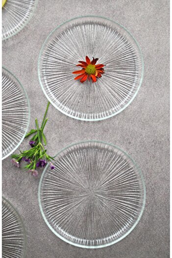 Qualitev Glass Mini Dessert Pastry Plate 16 cm Presentation Plate