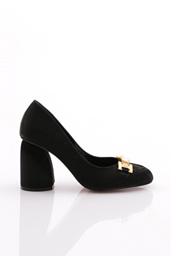 DGN 6030 Women's Teş Detailed Heeled Shoes Black Opening