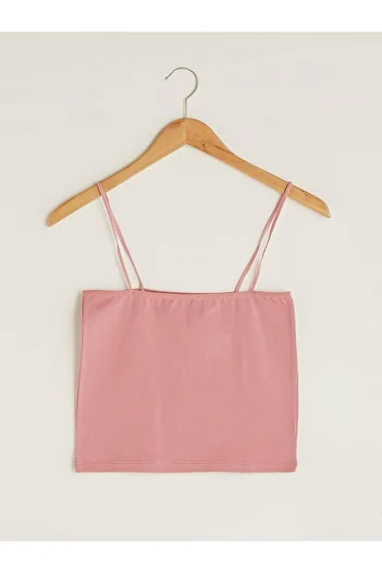 LC Waikiki Slim Strap Plain Crop Women's Tank Top (S1)