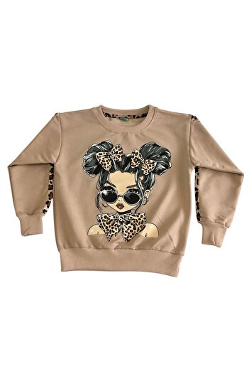 Arya Nisa Kids Girl's Leopard Striped Long Sleeve Seasonal Suit