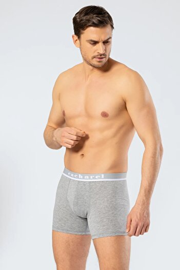 Cacharel 2 Pcs Men's Plus Size Long Leg Lycra Boxers 95% Cotton, 5% Elastane