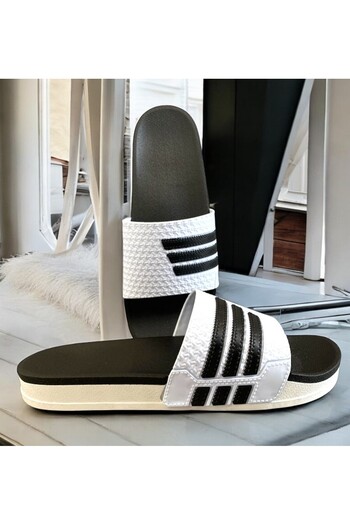 wonent Non-Slip Beach Daily Sports Black Striped Men's Slippers
