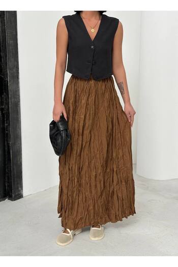 CELITA Women's Crinkle Textured Crash Skirt