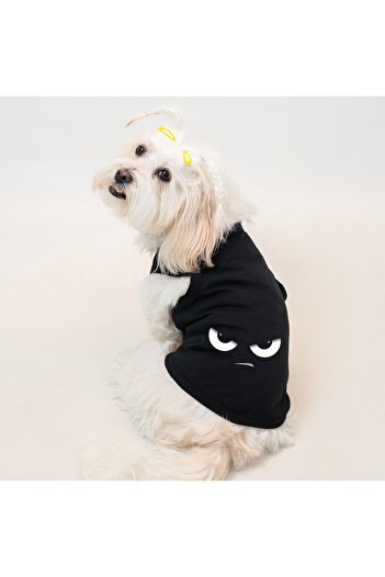 Buddy Store Cat & Dog Outfit Dresses Clothes Undershirt - Black Undershirt with Eye Print