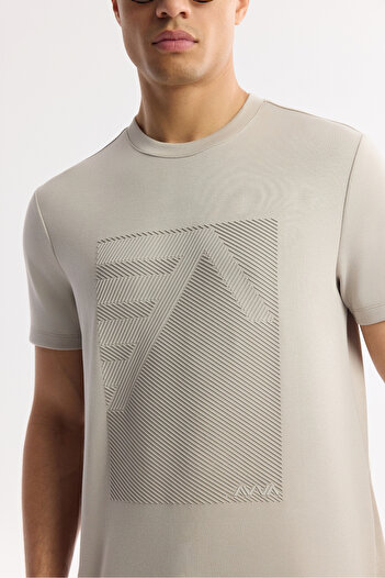 Avva Men's Gray Crew Neck Printed Bi-Stretch Interlock Regular Fit T-Shirt A51Y1072