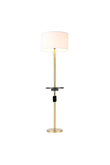 sharpdo Golden Coffee Table With Mobile Phone Charging Floor Lamp