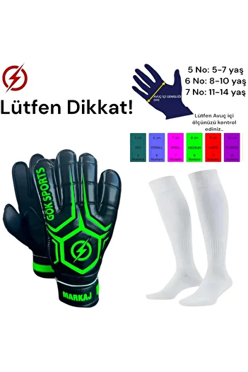 Gök Sports Brandy Football Socks - Adult, with Bones and Finger Support Gloves 8-9-10