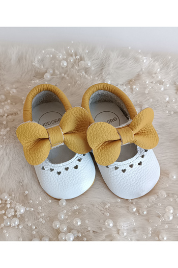 Hodore Alice Daisy Genuine Leather Baby Moccasin Booties