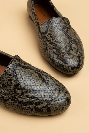 Deery Green Snake Pattern Women's Ballerinas