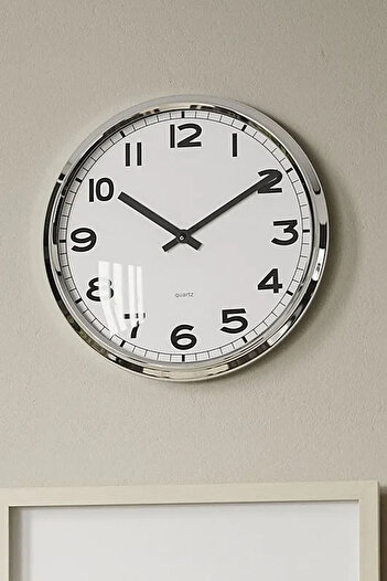 Binbirreyon Stainless Steel Wall Clock 32cm Silent Operation Md018