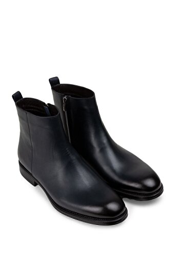 Deery Genuine Leather Navy Blue Men's Boots