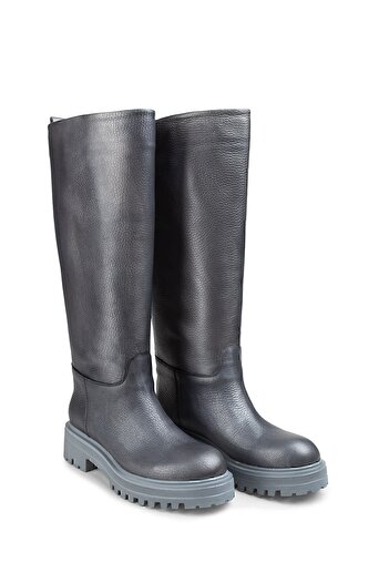 Deery Genuine Leather Metallic Gray Women's Boots