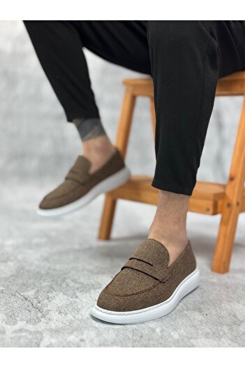 BOA Ba0355 Laceless Linen Brown Classic Corcik Men's Shoes