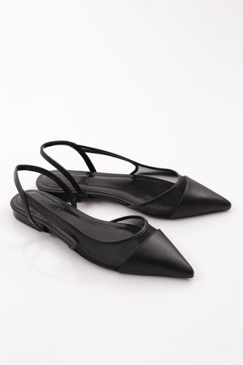 DGN Black Ballerinas - Women's Back Tie 92221085
