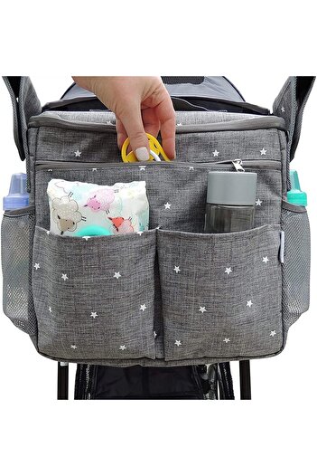 Yelajoy Baby Diaper Bag With Adjustable, Durable, Multiple spacious compartments, Suitable for pram, gray