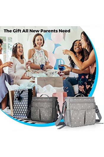 Yelajoy Baby Diaper Bag With Adjustable, Durable, Multiple spacious compartments, Suitable for pram, gray