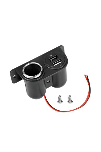 Choice Black Car Cigarette Lighter Auxiliary USB Dual Power Outlet DC 12V Socket Plug Adapter Car Access...