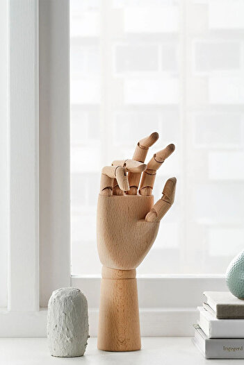Binbirreyon Hand Shaped Jewelry Hanger Wooden Shape Can Be Shaped 30cm Me139