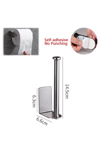 Choice Paper Stand Silver No Drilling Toilet Paper Holder Bathroom Roll Tissue Towel Dispenser Hanger Stain