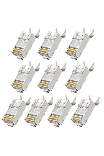Choice 100pcs 10/50/100pcs RJ45 Connector Cat6a Cat7 RJ45 plug shielded FTP 8P8C Network Crimp Connectors